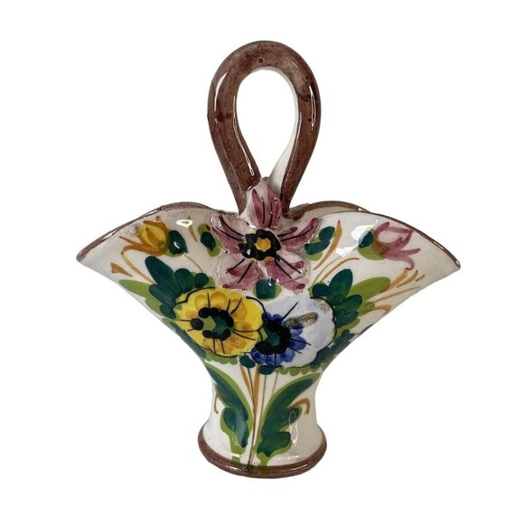 Clay Pottery Floral Design 2 Sided Planter, Home Decor - Picture 1 of 12
